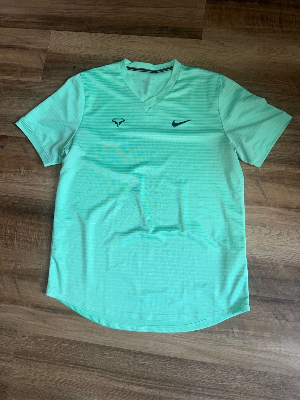 Nike Court Aeroreact Rafa Nadal Slam Shirt Large Mint Green Tennis CI9152-342